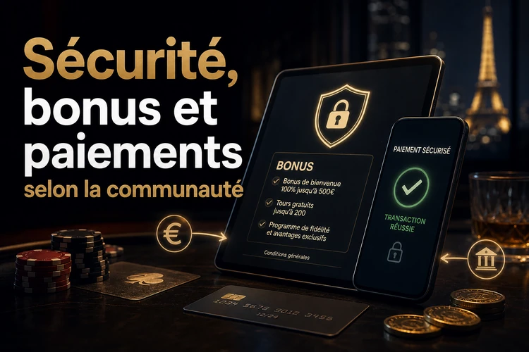 Sécurité, bonus et paiements selon la communauté